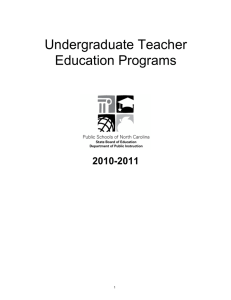 Undergraduate Teacher Education Programs 2010-2011