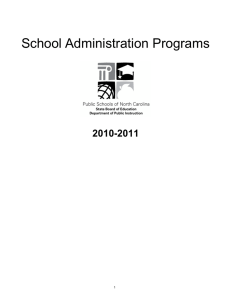 School Administration Programs 2010-2011 1