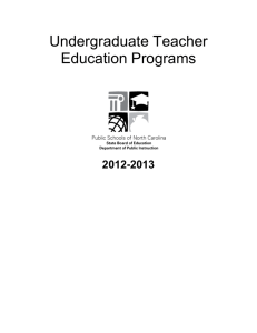 Undergraduate Teacher Education Programs 2012-2013