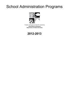 School Administration Programs 2012-2013