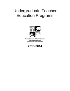 Undergraduate Teacher Education Programs 2013-2014