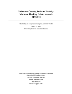 Delaware County, Indiana Healthy Mothers, Healthy Babies records MSS.221