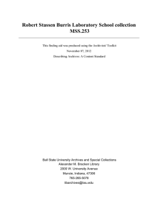 Robert Stassen Burris Laboratory School collection MSS.253