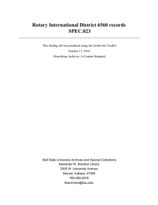 Rotary International District 6560 records SPEC.023