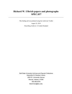 Richard W. Ulbrich papers and photographs SPEC.037