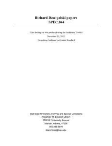 Richard Dzwigalski papers SPEC.044