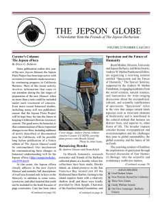 THE  JEPSON  GLOBE Friends of The Jepson Herbarium Curator’s Column:
