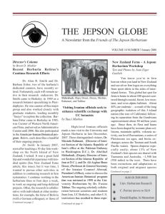 THE  JEPSON  GLOBE Friends of The Jepson Herbarium Director’s Column