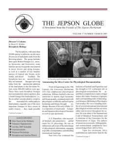 THE  JEPSON  GLOBE Friends of The Jepson Herbarium Director’s Column
