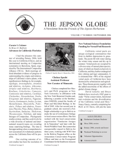 THE  JEPSON  GLOBE Friends of The Jepson Herbarium Curator’s Column