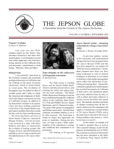 THE  JEPSON  GLOBE Friends of The Jepson Herbarium Curator’s Column