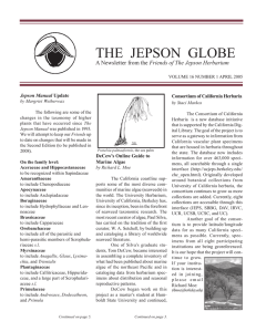 THE  JEPSON  GLOBE Friends of The Jepson Herbarium Jepson Manual