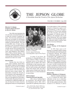 THE  JEPSON  GLOBE Friends of The Jepson Herbarium Director’s Column: