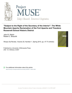 &#34;Subject to the Right of the Secretary of the Interior&#34;:... Mountain Apache Reclamation of the Fort Apache and Theodore