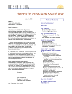 Planning for the UC Santa Cruz of 2010  Table of Contents