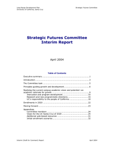Strategic Futures Committee Interim Report April 2004