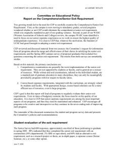 Committee on Educational Policy Report on the Comprehensive/Senior Exit Requirement