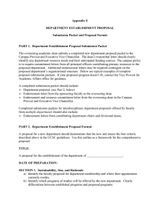 Appendix E  DEPARTMENT ESTABLISHMENT PROPOSAL Submission Packet and Proposal Format