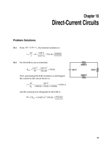 Direct-Current Circuits Chapter 18 Problem Solutions (