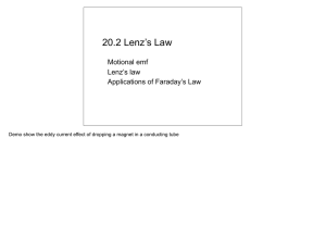 20.2 Lenz’s Law Motional emf Lenz’s law Applications of Faraday’s Law