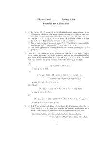 Physics 5040 Spring 2009 Problem Set 8 Solutions