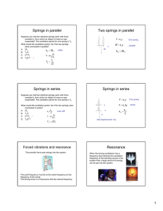 Springs in parallel Two springs in parallel