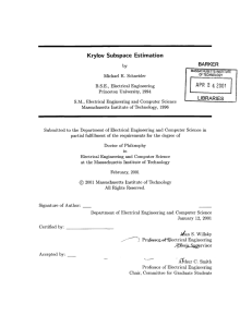Krylov  Subspace  Estimation A PR 4  2001 2