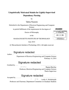 Linguistically  Motivated  Models  for Lightly-Supervised Dependency  Parsing