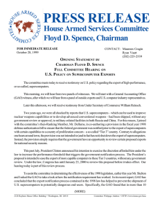 PRESS RELEASE House Armed Services Committee Floyd D. Spence, Chairman O