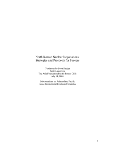 North Korean Nuclear Negotiations: Strategies and Prospects for Success