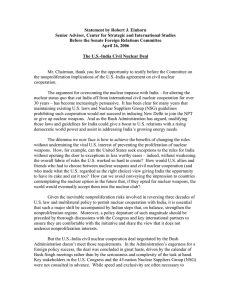 Statement by Robert J. Einhorn Before the Senate Foreign Relations Committee