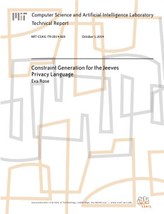 Constraint Generation for the Jeeves Privacy Language Technical Report