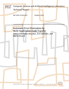 Automatic Error Elimination by Multi-Application Code Transfer Technical Report