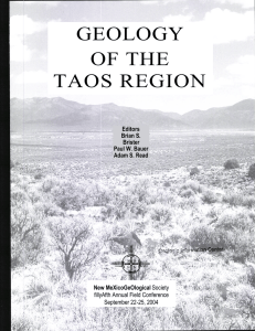 GEOLOGY OF THE TAOS REGION Editors