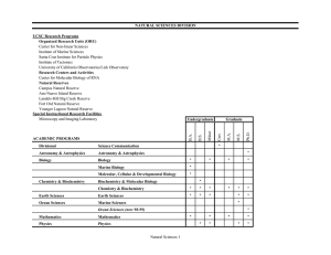 NATURAL SCIENCES DIVISION UCSC Research Programs Organized Research Units (ORU)