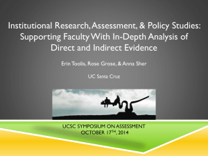 Institutional Research, Assessment, &amp; Policy Studies: