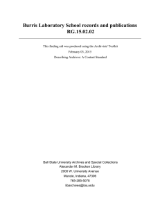 Burris Laboratory School records and publications RG.15.02.02