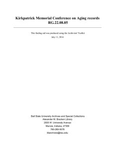 Kirkpatrick Memorial Conference on Aging records RG.22.08.05