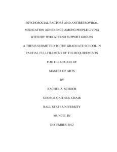 PSYCHOSOCIAL FACTORS AND ANTIRETROVIRAL MEDICATION ADHERENCE AMONG PEOPLE LIVING