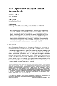 State Dependence Can Explain the Risk Aversion Puzzle Fousseni Chabi-Yo Ren´e Garcia