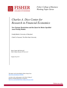 Charles A. Dice Center for Research in Financial Economics Working Paper Series