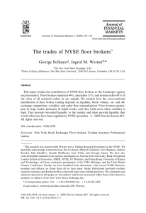The trades of NYSE #oor brokers * 夽