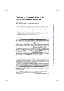 Confusion of Confusions: A Test of the Disposition Effect and Momentum