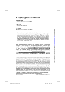 A Supply Approach to Valuation Frederico Belo Chen Xue Lu Zhang