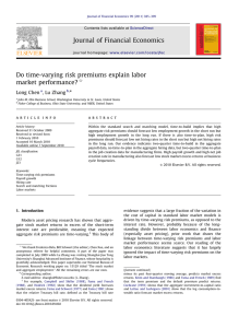 Journal of Financial Economics Do time-varying risk premiums explain labor market performance?