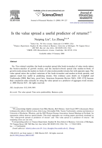 Is the value spread a useful predictor of returns? Naiping Liu