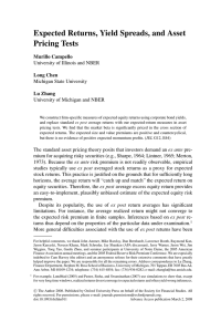 Expected Returns, Yield Spreads, and Asset Pricing Tests Murillo Campello Long Chen