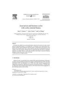 Asset prices and business cycles with costly external finance Joao F. Gomes,