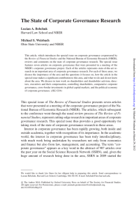 The State of Corporate Governance Research Lucian A. Bebchuk Michael S. Weisbach