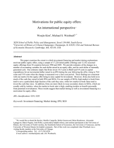 Motivations for public equity offers: An international perspective Woojin Kim
